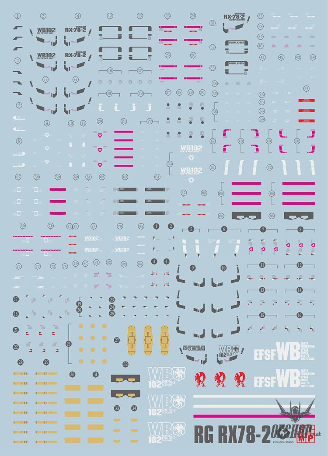 EVO - RG RX-78-2 Gundam E-RG01 Evolution Studio Decals Evolution Studio 3.59 OEShop