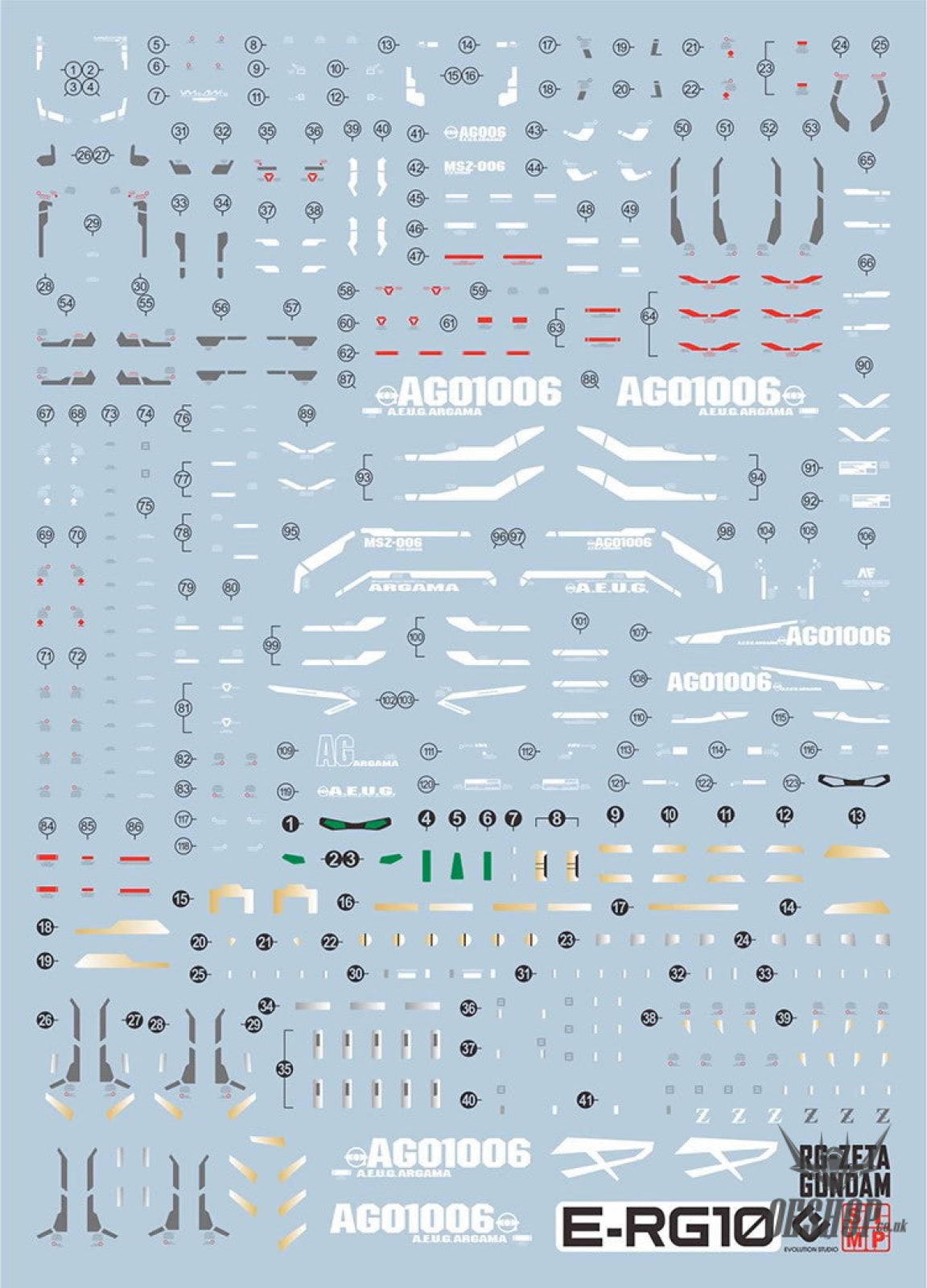 Evo - E-Rg10 Rg Zeta Gundam Evolution Studio Decals