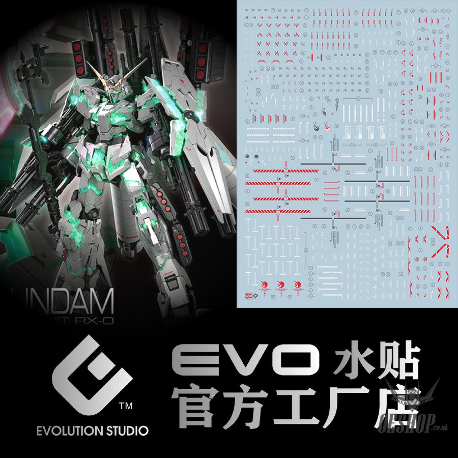 EVO E-RG30 RG Full Armor Unicorn UV Evolution Studio Decals Decals