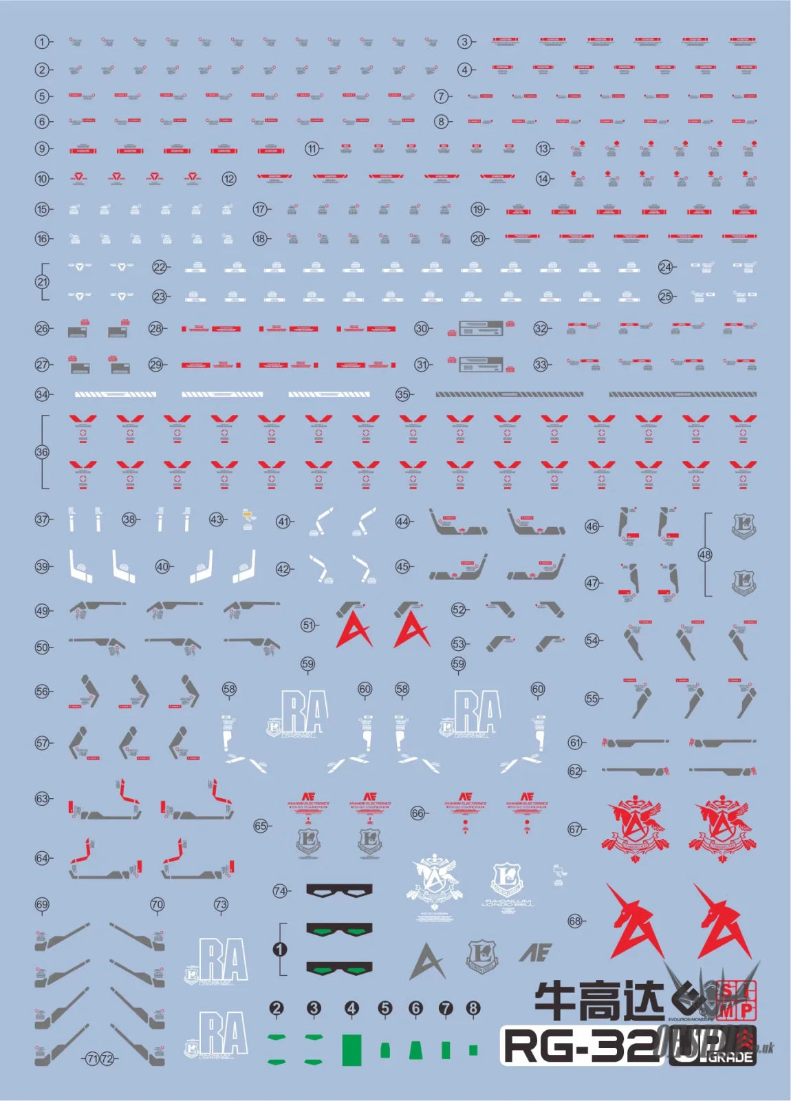 EVO E-RG32 RG RX-93 NU UV Evolution Studio Decals - Decals