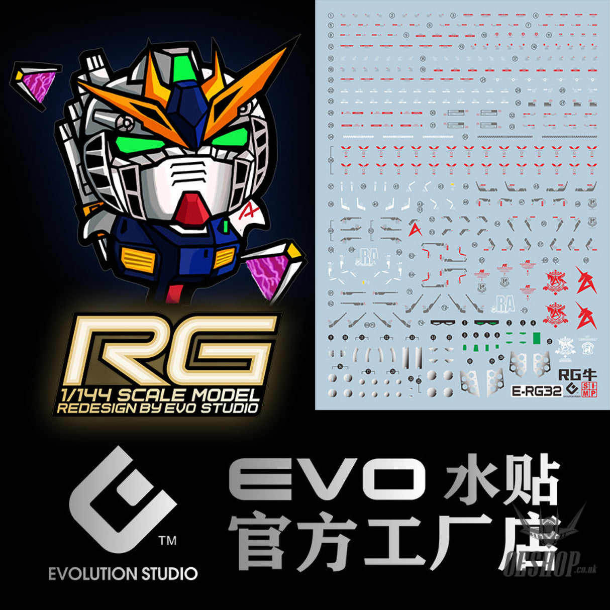 EVO E-RG32 RG RX-93 NU UV Evolution Studio Decals Decals
