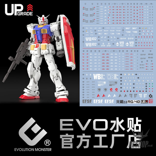 EVO E-RG40 RG GUNDAM RX78-2 Ver2.0 UV Evolution Studio Decals Decals