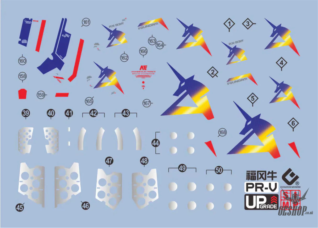 EVO E-rV RG RX93FF V GUNDAM(Ver.SIDE-F) UV Evolution Studio Decals Decals