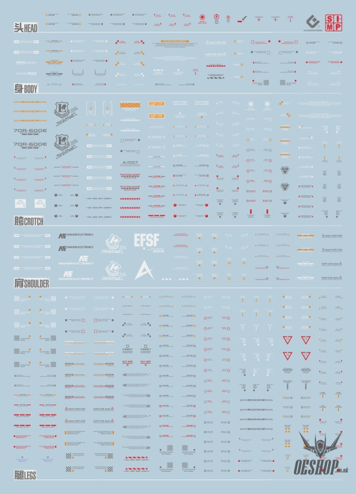 EVO - YJL 1/100 RX-93-v2 Hi-v Gundam Conversion Kit GK-1 Evolution Studio Decals Evolution Studio 10.46 OEShop