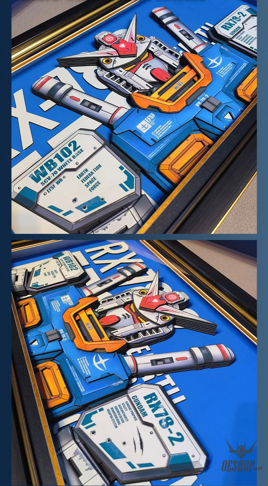 Framed Arts Handmade 3D Decor Paper Art RX-78-2 Picture Picture Frames