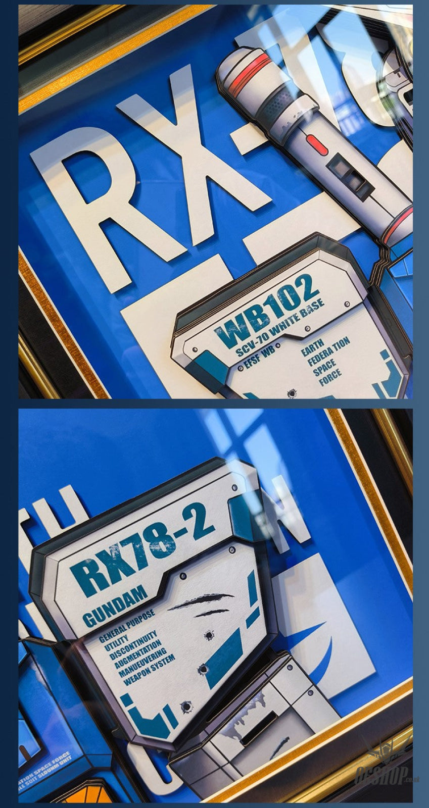 Framed Arts Handmade 3D Decor Paper Art RX-78-2 Picture Picture Frames