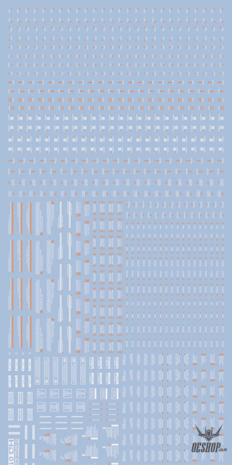 Funny Cat E-HD 1/100 Universal Marking HD Series High-Definition Water Decals Funny Cat Decals E-HD 01 Orange Write