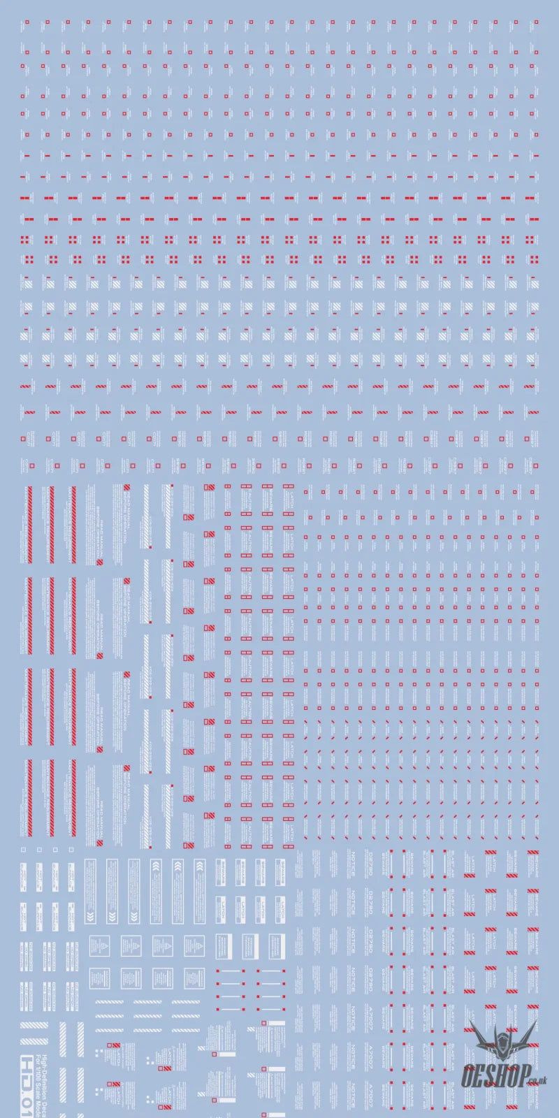 Funny Cat E-HD 1/100 Universal Marking HD Series High-Definition Water Decals Funny Cat Decals E-HD 01 Red Write Decals