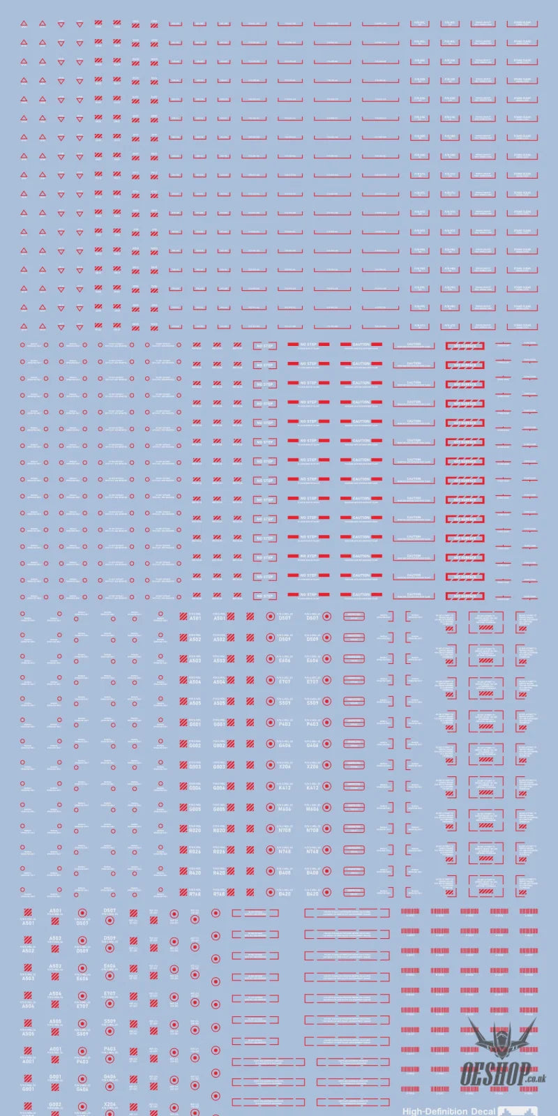 Funny Cat E-HD 1/100 Universal Marking HD Series High-Definition Water Decals Funny Cat Decals E-HD 03 Red Write Decals