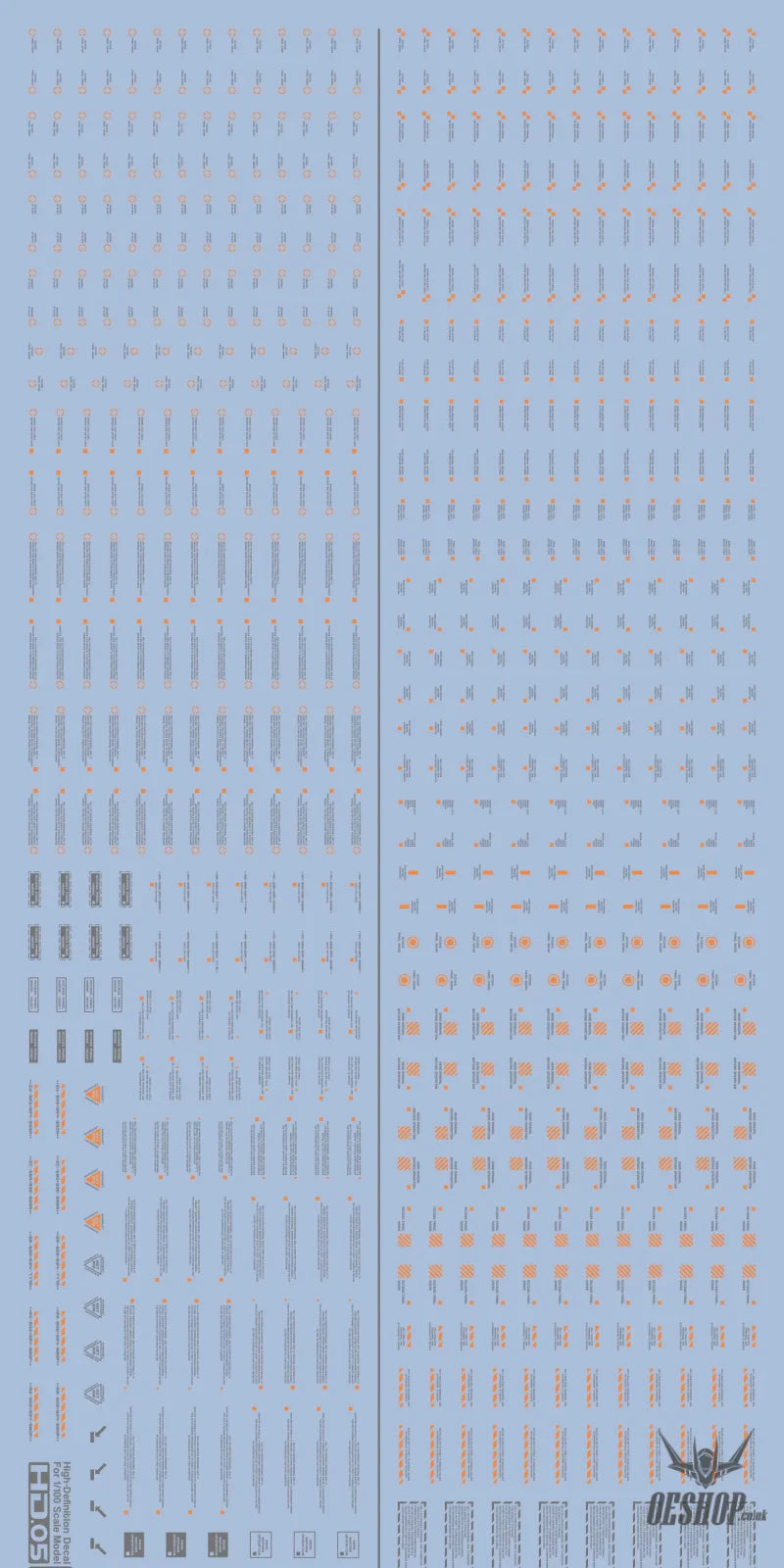 Funny Cat E-HD 1/100 Universal Marking HD Series High-Definition Water Decals Funny Cat Decals E-HD 05 Orange Gray