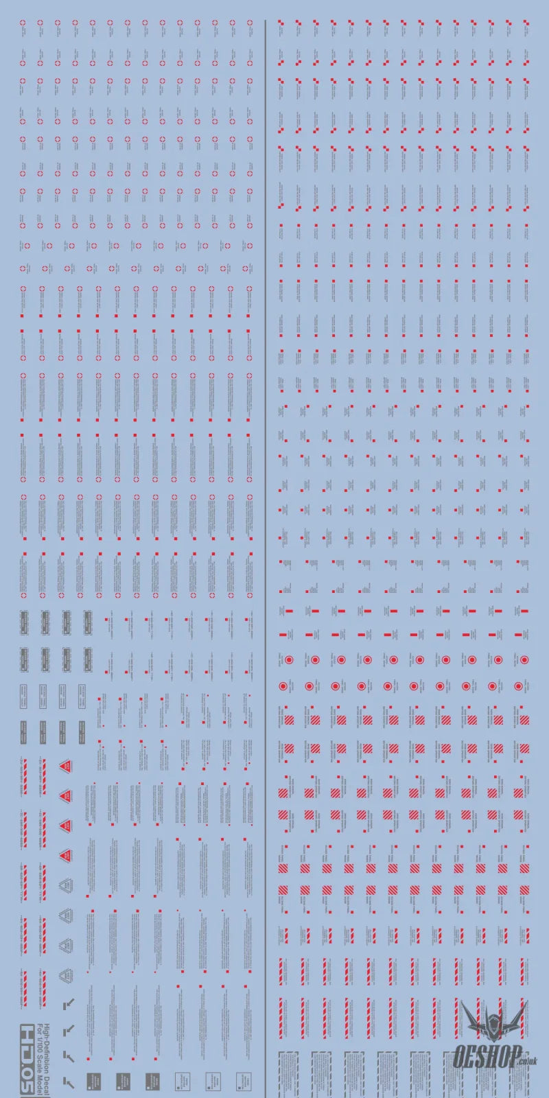 Funny Cat E-HD 1/100 Universal Marking HD Series High-Definition Water Decals Funny Cat Decals E-HD 05 Red Gray Decals