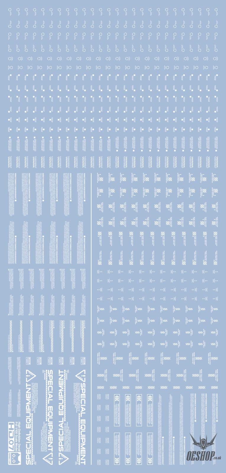 Funny Cat E-HD 1/100 Universal Marking HD Series High-Definition Water Decals E-HD 07 White Decals