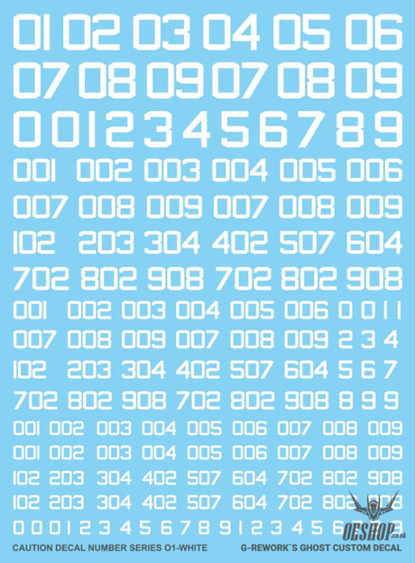 G-Rework Decals - Caution Number Series CD-CAU-N01 G-Rework 5.99 OEShop