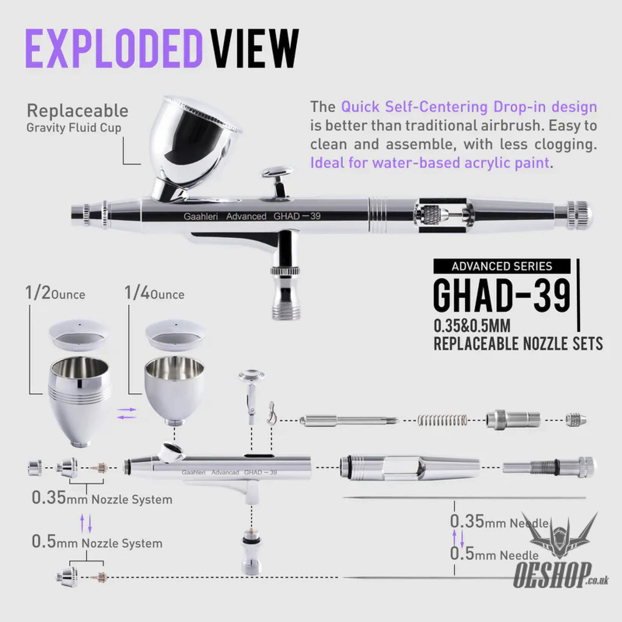 Gaahleri Advanced Series GHAD-39 Airbrush Airbrushes