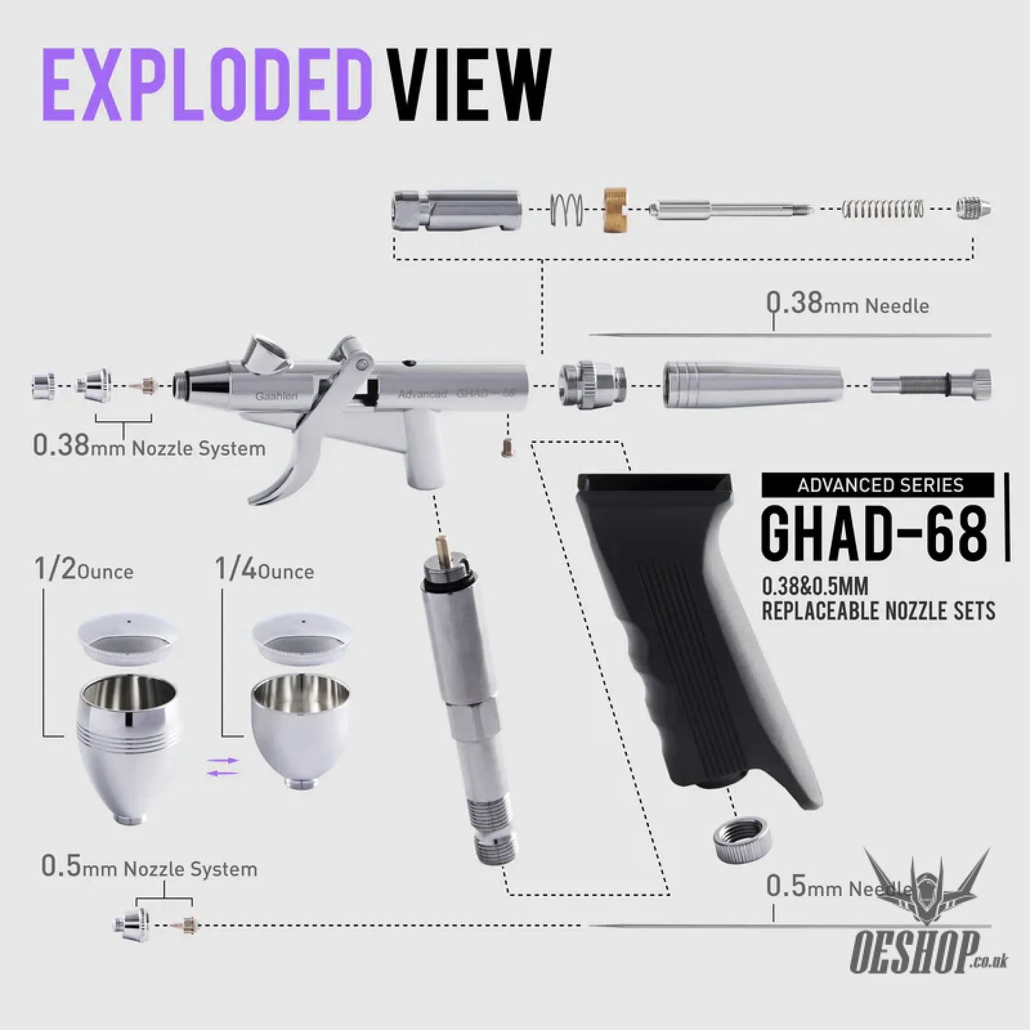 Gaahleri Advanced Series GHAD-68 Airbrush Airbrushes