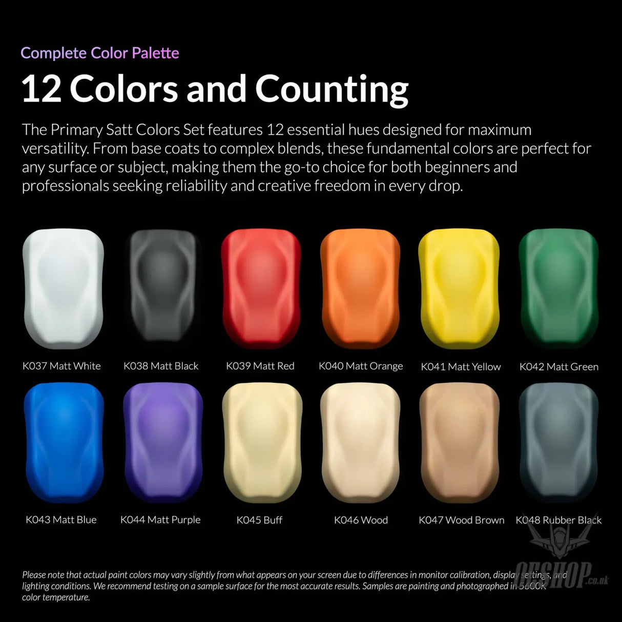 Gaahleri Kaleido ColorWorks 12 Primary Matt Colors Set - Painting Consumables