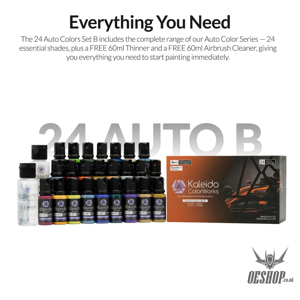 Gaahleri Kaleido ColorWorks 24 Auto Colors Set B - Painting Consumables