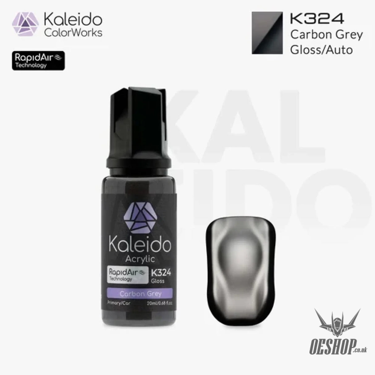 Gaahleri Kaleido ColorWorks Acrylic Paints - Auto Colours 20ml - K324 Carbon Grey - Painting Consumables