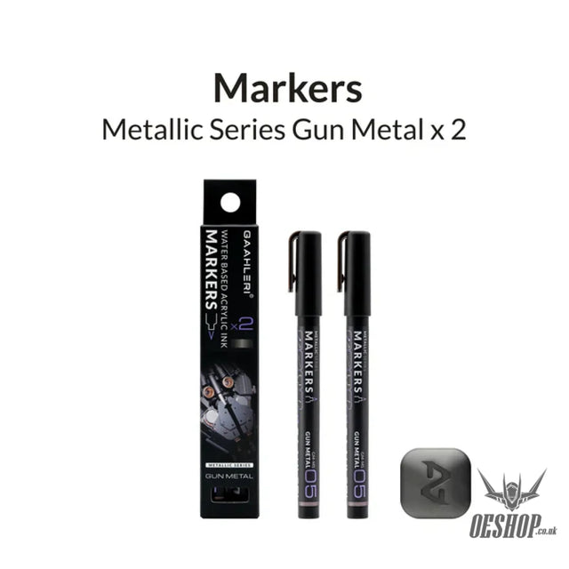 Gaahleri Metallic Series Markers x2 Gun Metal Markers