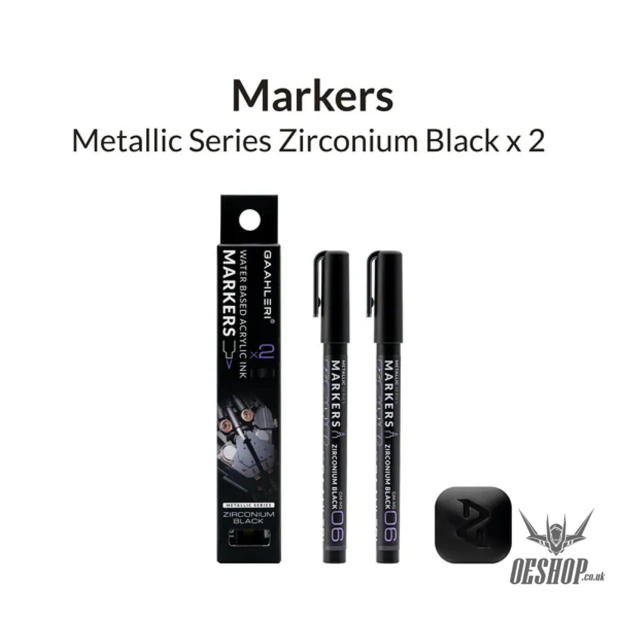 Gaahleri Metallic Series Markers x2 Zirconium Black Markers