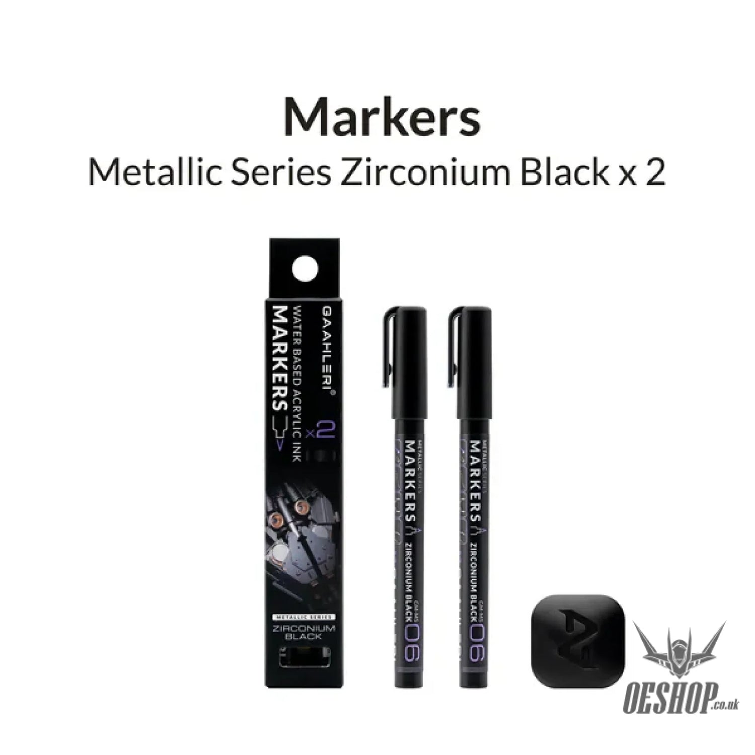 Gaahleri Metallic Series Markers x2 Zirconium Black Markers