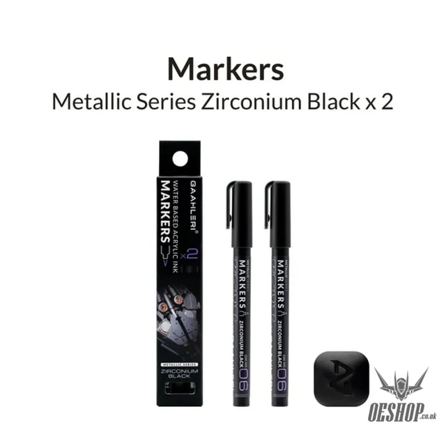 Gaahleri Metallic Series Markers x2 Zirconium Black Markers