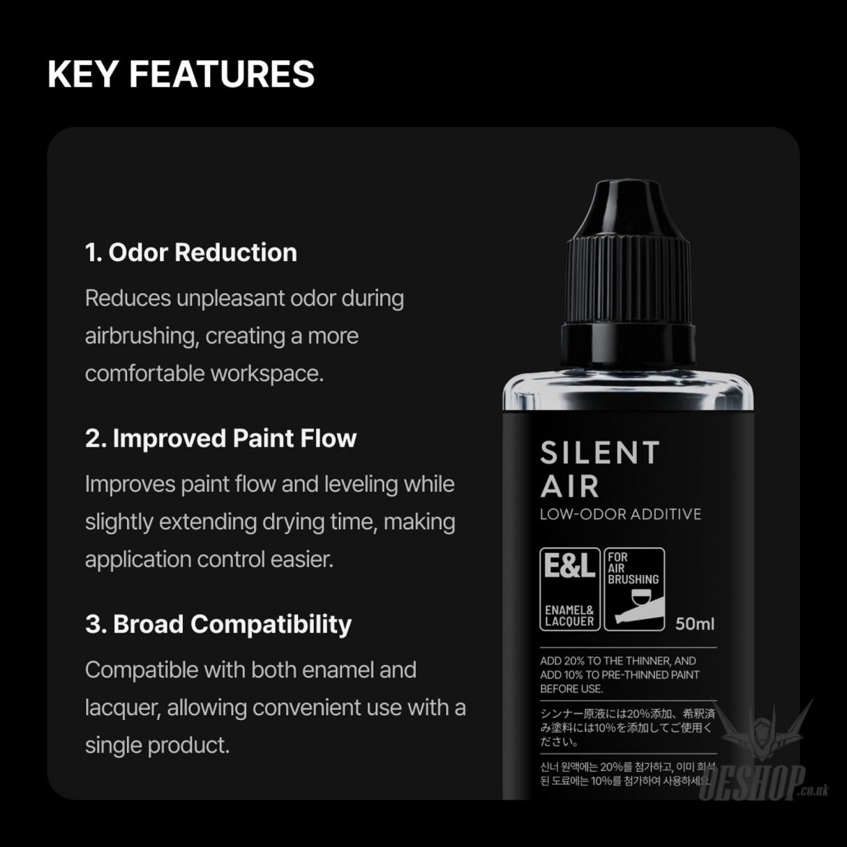 Gunprimer SILENT AIR Low-Odor Airbursh Additive 50ml STA-A55-50 - Painting Consumables