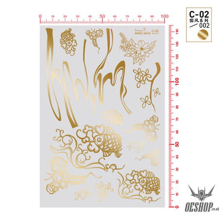 HobbyMio C-02 Model Decals National Style Series Metallic Color C-02/002 Hot God Decals