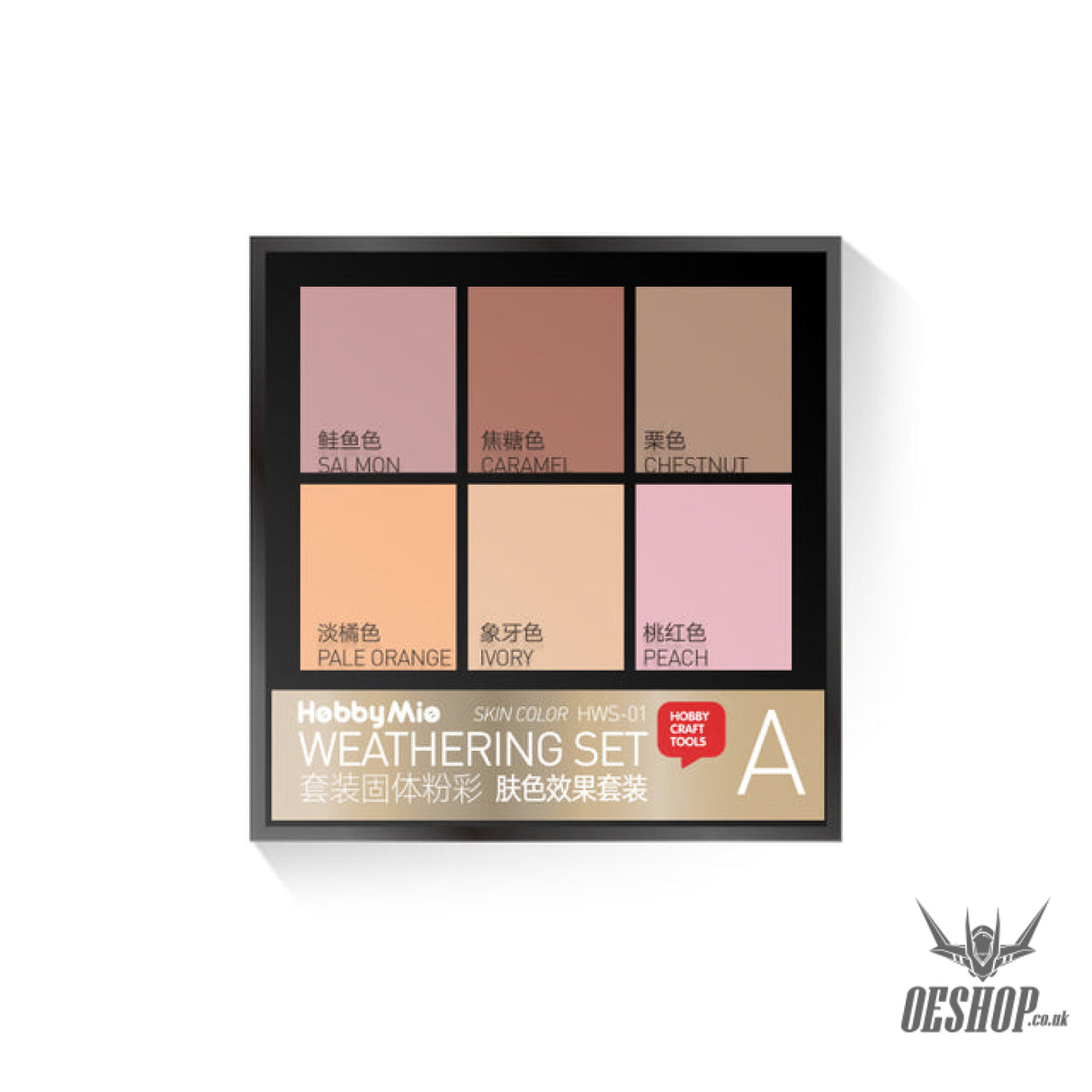 Hobbymio Hws-01/02/03 Weathering Powder Set 6 Colors In 1 Case For Scale Model Set A Skin Color