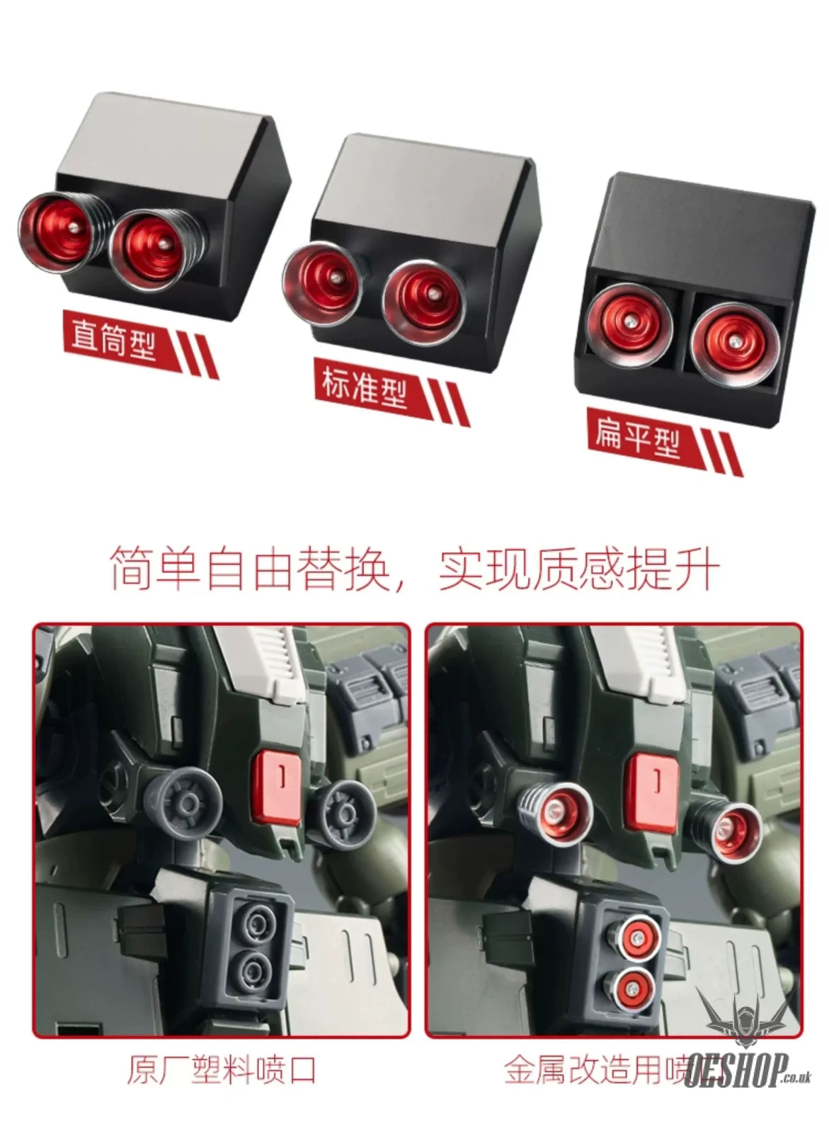 HobbyMio Metal Upgrade Thruster Nozzle Series For Custom Builds