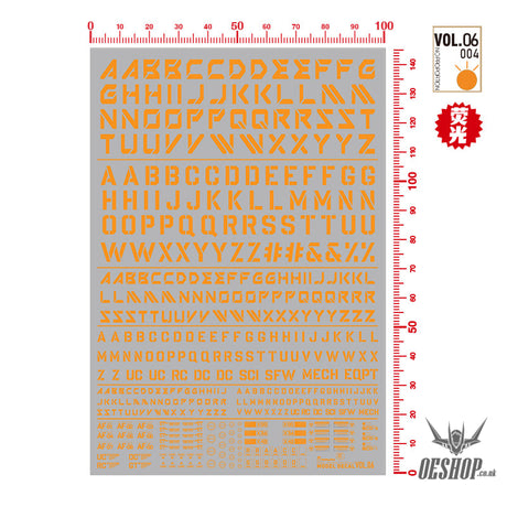 Hobbymio Vol.06 Model Decals English Characters With Uv Options Vol.06/004