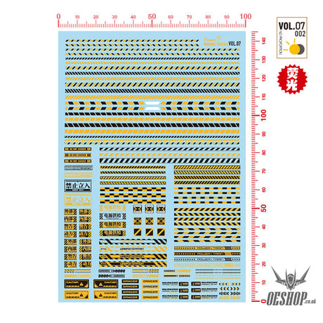 Hobbymio Vol.07 Model Uv Decals Safety Warning Strip Vol.07/002