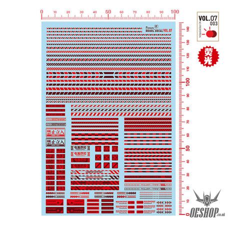 Hobbymio Vol.07 Model Uv Decals Safety Warning Strip Vol.07/003