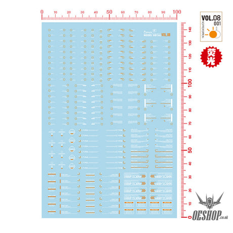 Hobbymio Vol.08 Model Decals General Warning Symbols With Uv Options Vol.08/0011100(Uv)
