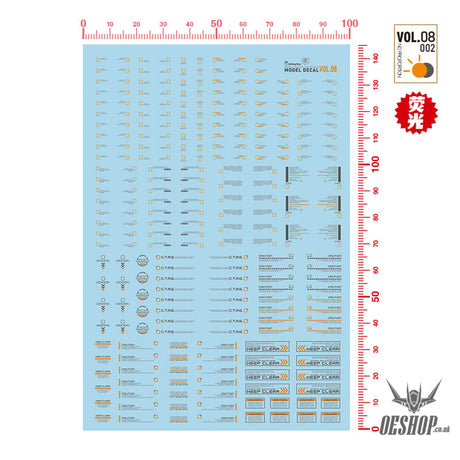 Hobbymio Vol.08 Model Decals General Warning Symbols With Uv Options Vol.08/0021100(Uv)