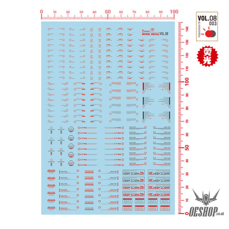 Hobbymio Vol.08 Model Decals General Warning Symbols With Uv Options Vol.08/0031100(Uv)