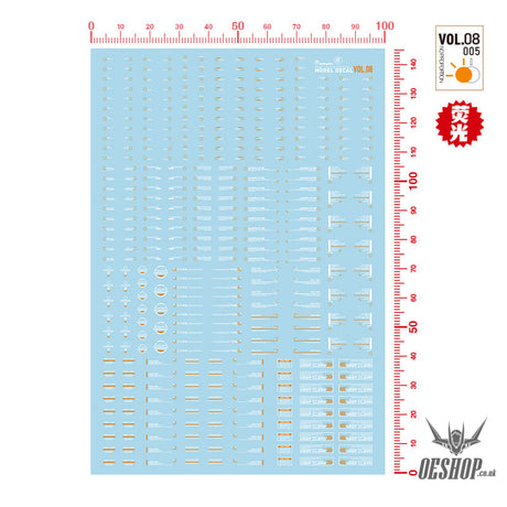 Hobbymio Vol.08 Model Decals General Warning Symbols With Uv Options Vol.08/0051144(Uv)