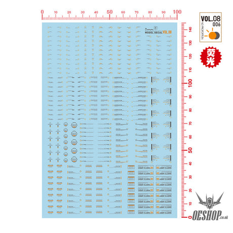 Hobbymio Vol.08 Model Decals General Warning Symbols With Uv Options Vol.08/0061144(Uv)