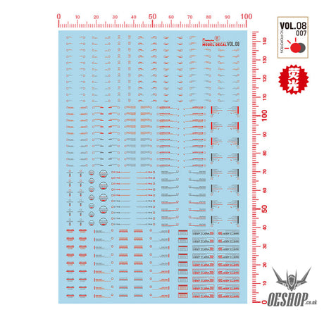 Hobbymio Vol.08 Model Decals General Warning Symbols With Uv Options Vol.08/0071144(Uv)