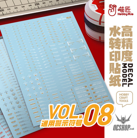 Hobbymio Vol.08 Model Decals General Warning Symbols With Uv Options