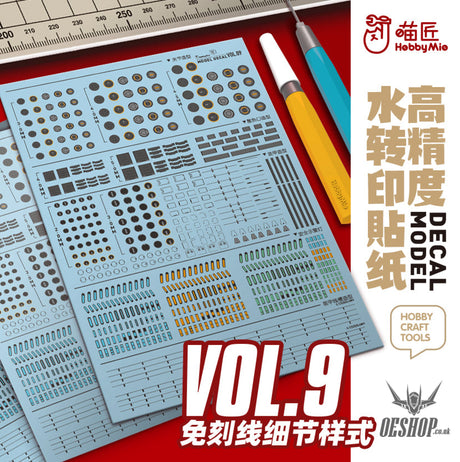 Hobbymio Vol.09 Model Decals Panel Lining Effect With Uv Options