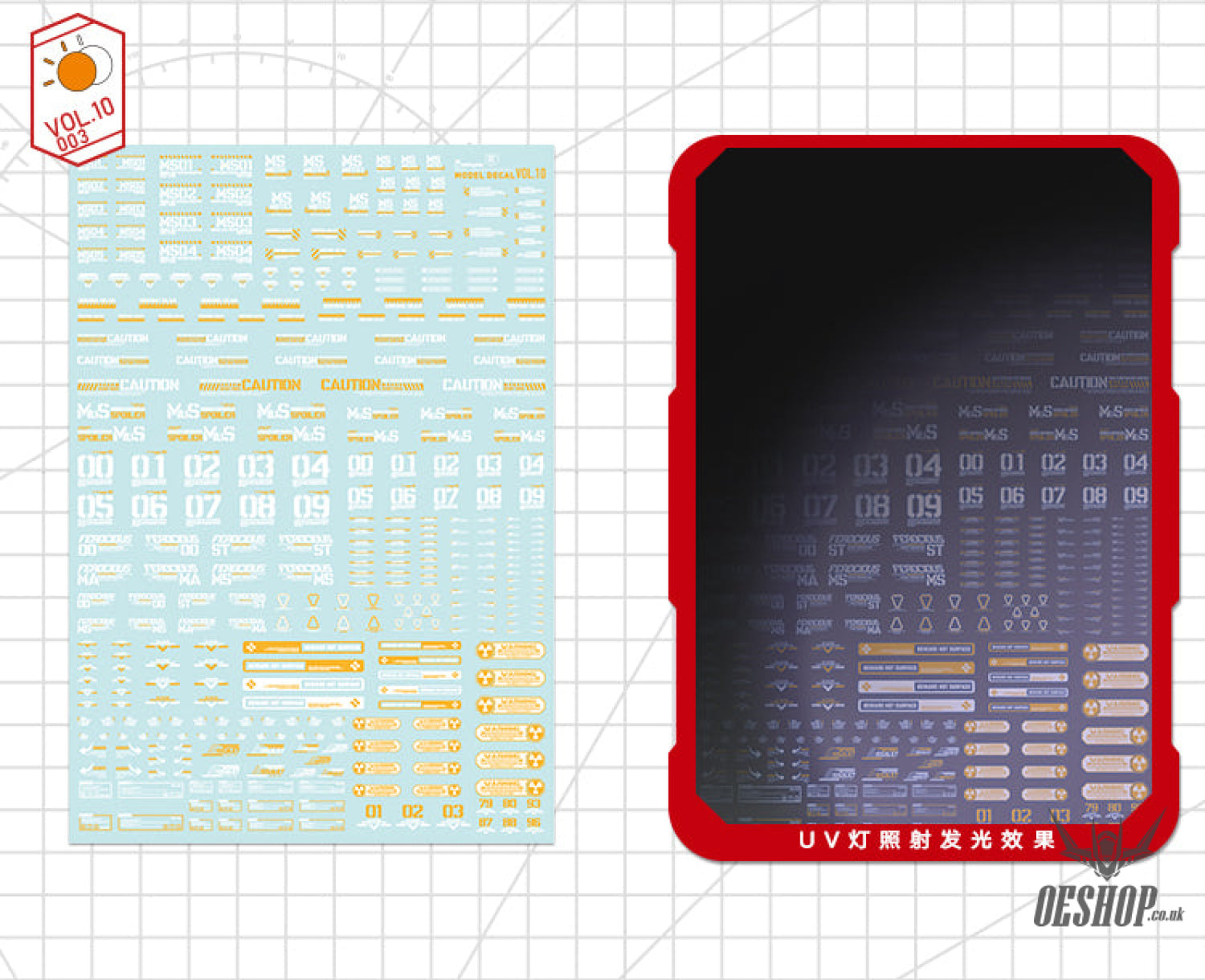 Hobbymio Vol.10 Model Decals Universal For Scale 1/100 & 1/144 Gundam With Uv Options