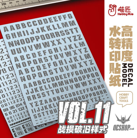 Hobbymio Vol.11 Model Decals Battle Damaged Old Style With Uv Options