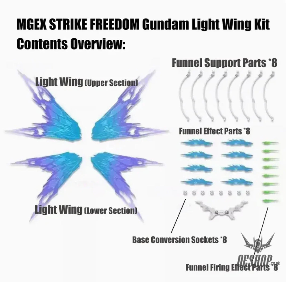 KOSMOS MGEX Strike Freedom LED Kit MGEX Model Lighting System DDB Light Wings Model Kits Accessories