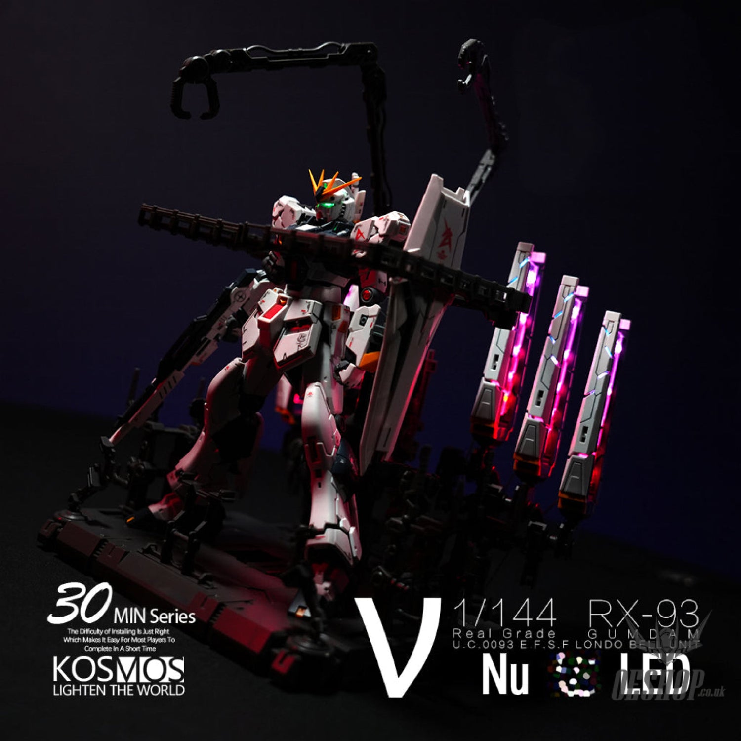 KOSMOS LED Unit For RG 1/144 RX-93 Nu / Hi-V Gundam Floating Gun Nu Gundam Floating Gun Track Lighting Set Model Kits