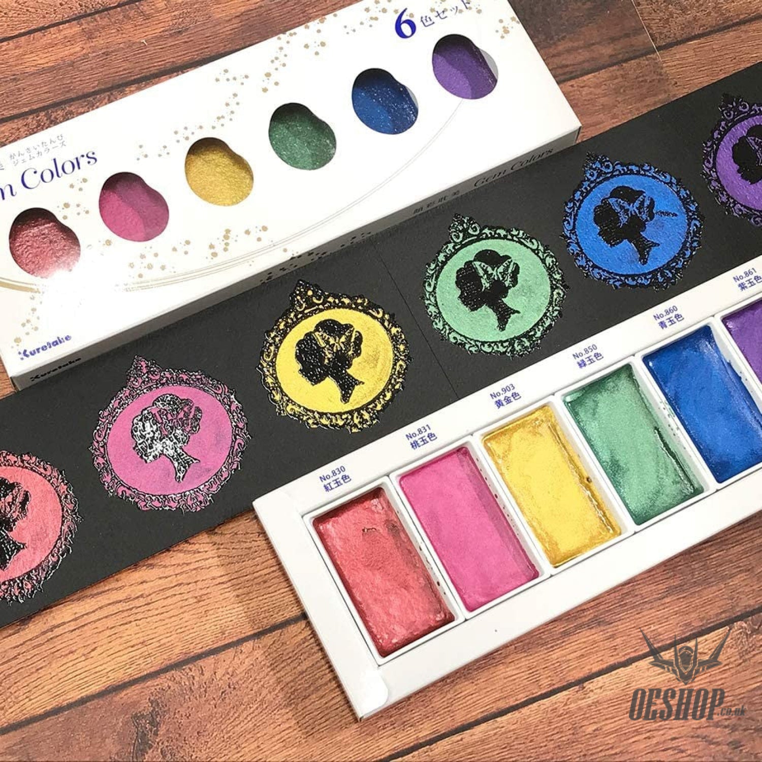 Kuretake Gansai Tambi Gem Colors 6 Metallic-toned Paints Set MC20GC/6V Kuretake 13.98 OEShop