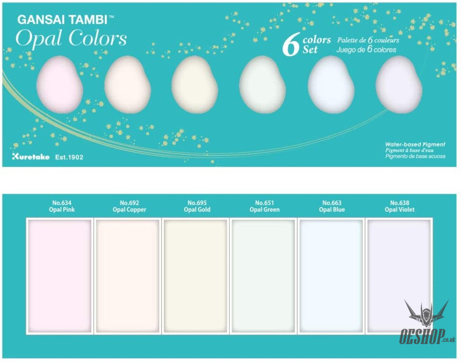 Kuretake Gansai Tambi Pigments Opal Colors 6 Paints Set MC20OC/6V Kuretake 13.98 OEShop
