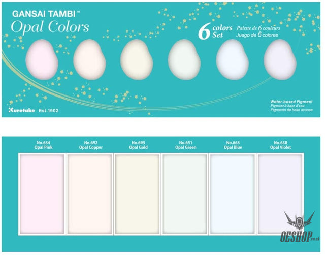 Kuretake Gansai Tambi Pigments Opal Colors 6 Paints Set MC20OC/6V Kuretake 13.98 OEShop