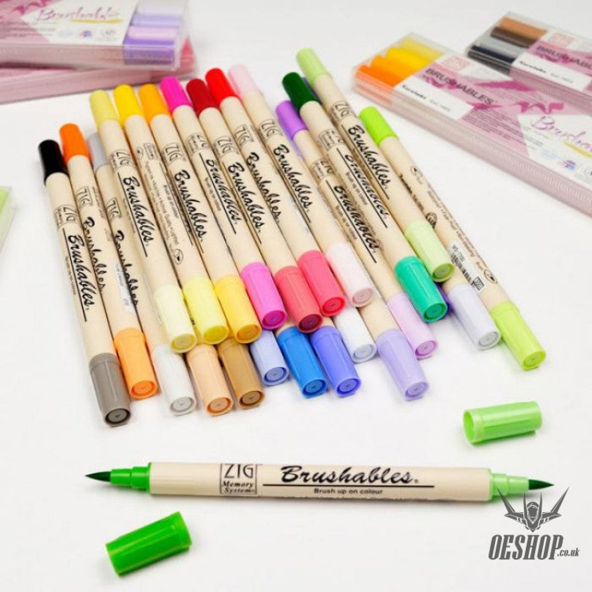 Kuretake Zig Brushables Pen set 6 colors vivid Kuretake 16.98 OEShop
