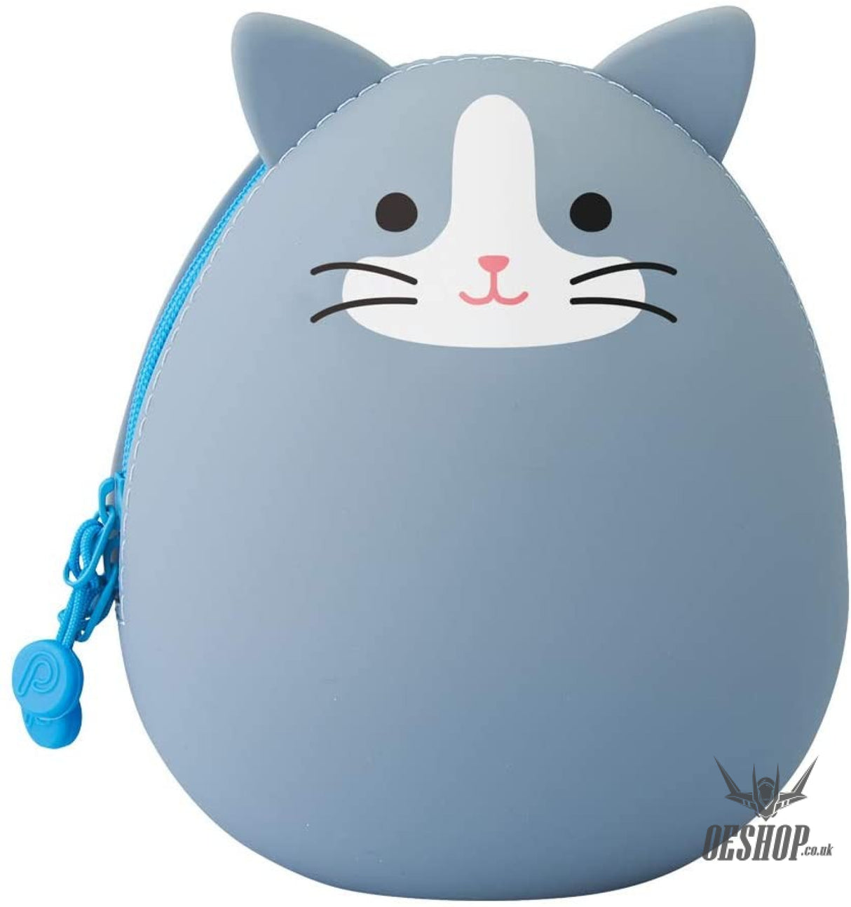Lihit Lab PuniLabo Zipper Pouch Egg Shaped Big  - Gray Cat A7783-4 LIHIT LAB. 14.98 OEShop